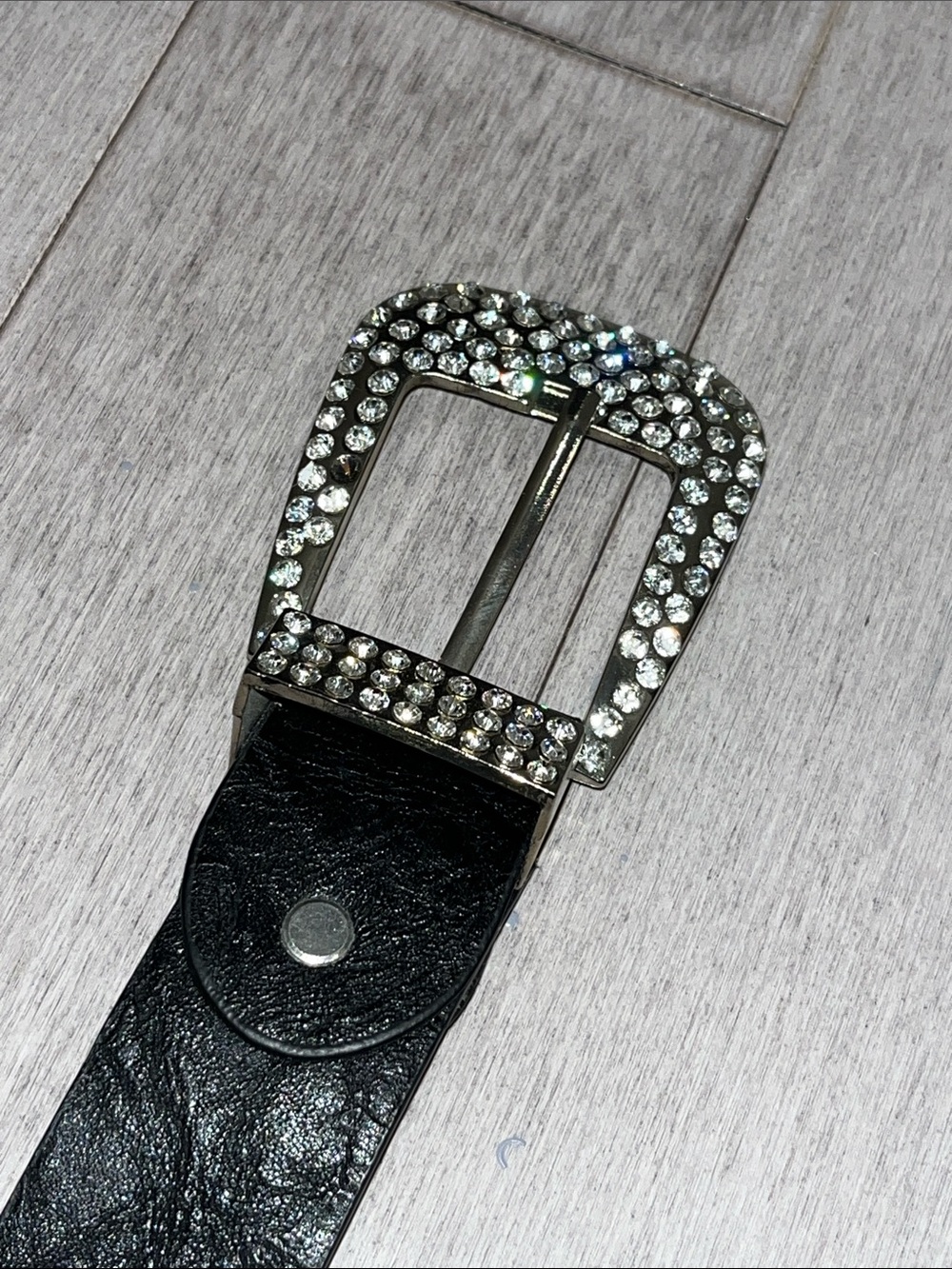 Black Studded Rhinestone Belt - Picture 7 of 8